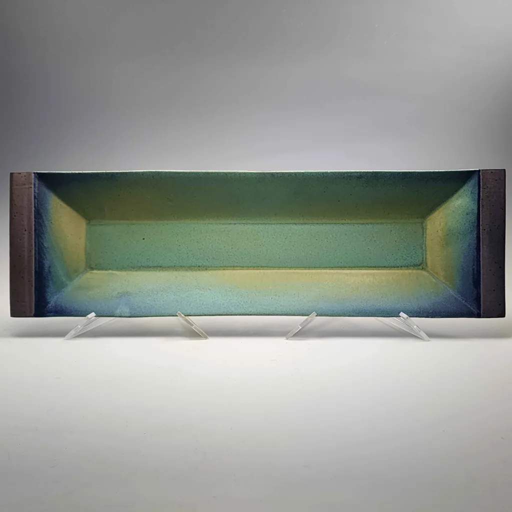 Large Rectangular Tray in Turquoise and Lavender
