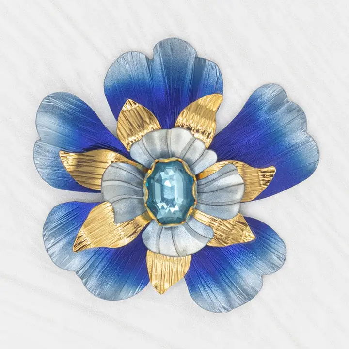 Blissful Bloom Brooch in Bonnie Blue - Heart of the Home Inc