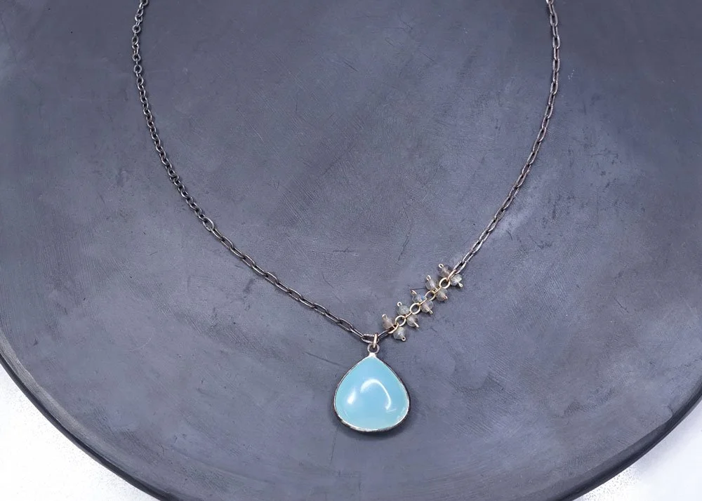 Chalcedony Teardrop Pendant - Heart of the Home Inc