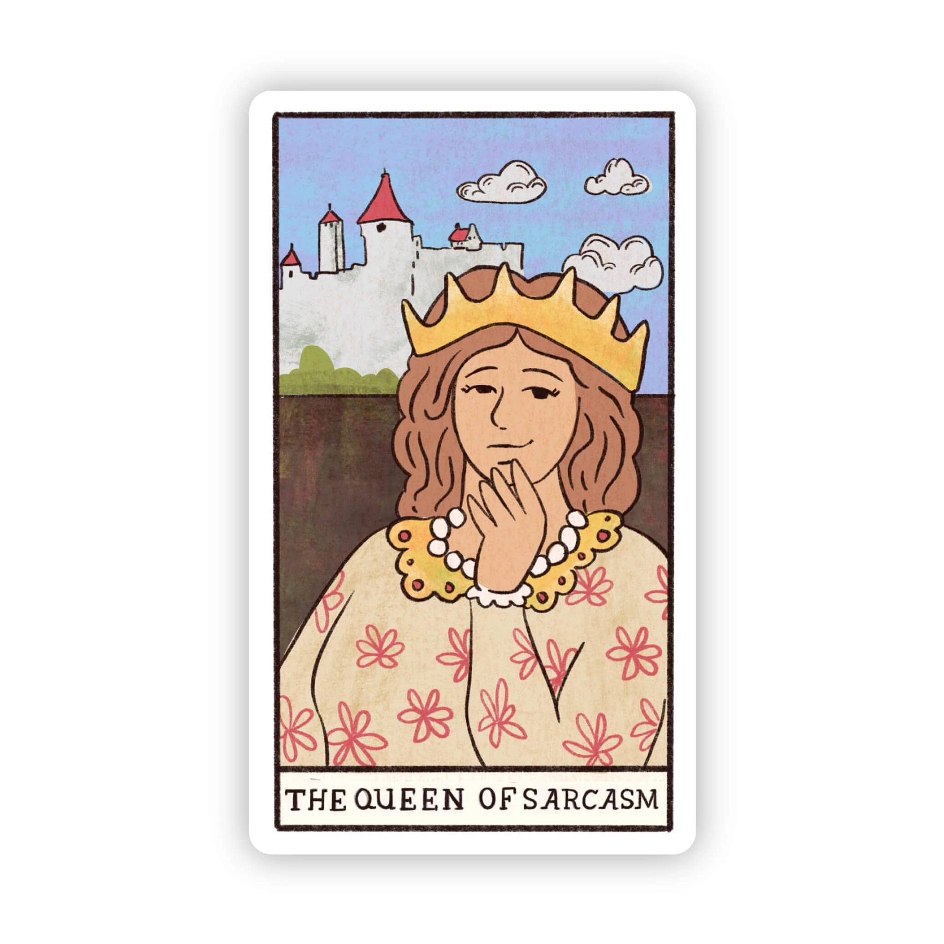Queen Of Sarcasm Tarot Sticker - Heart of the Home LV