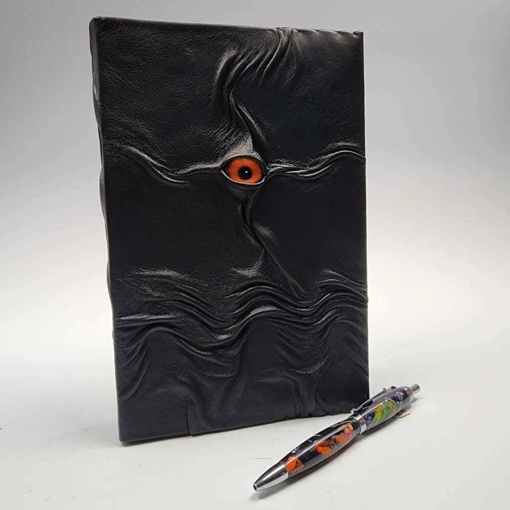 Medium Sculpted Leather Journal with Eye