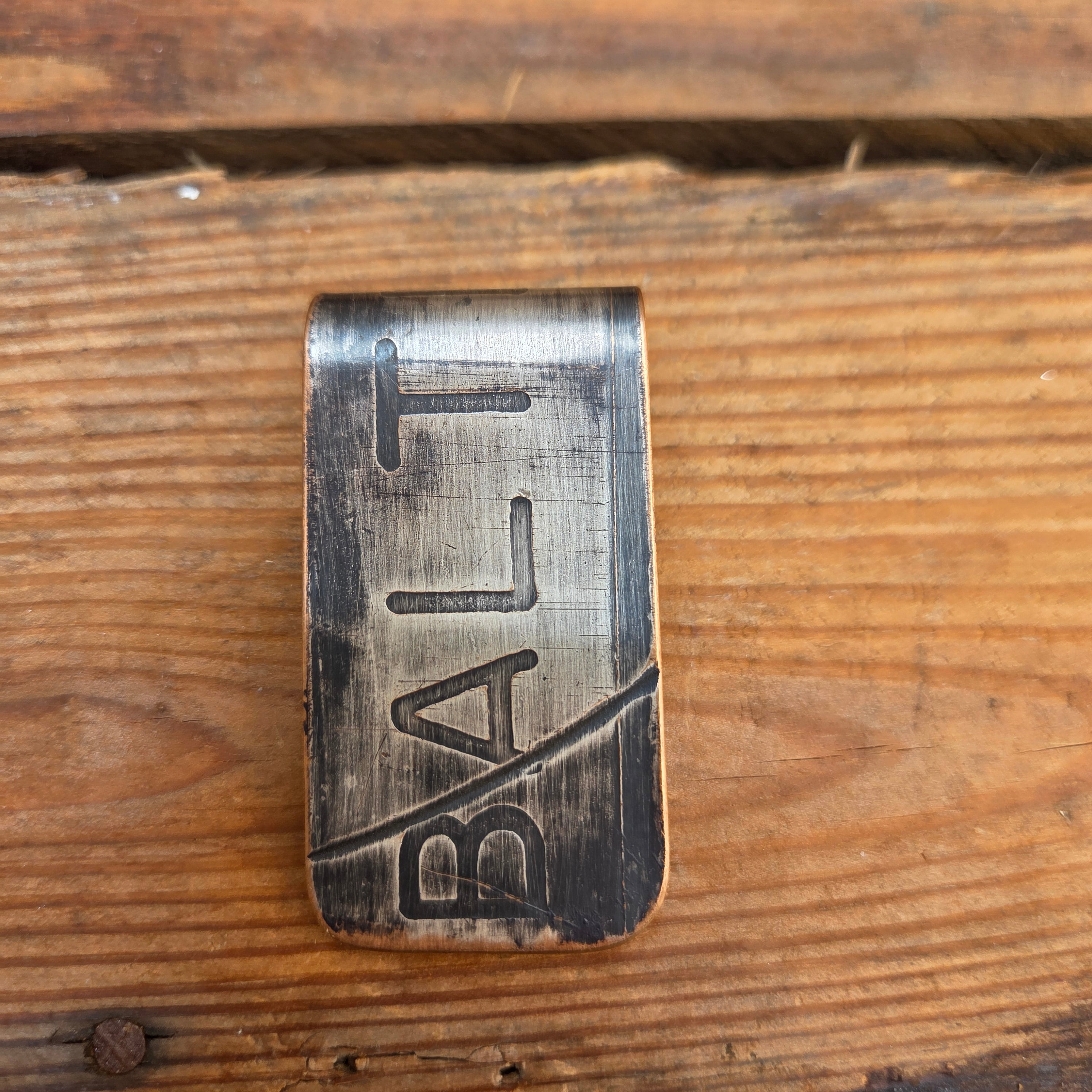 Antique Machine Plate Moneyclip - BALTIMORE