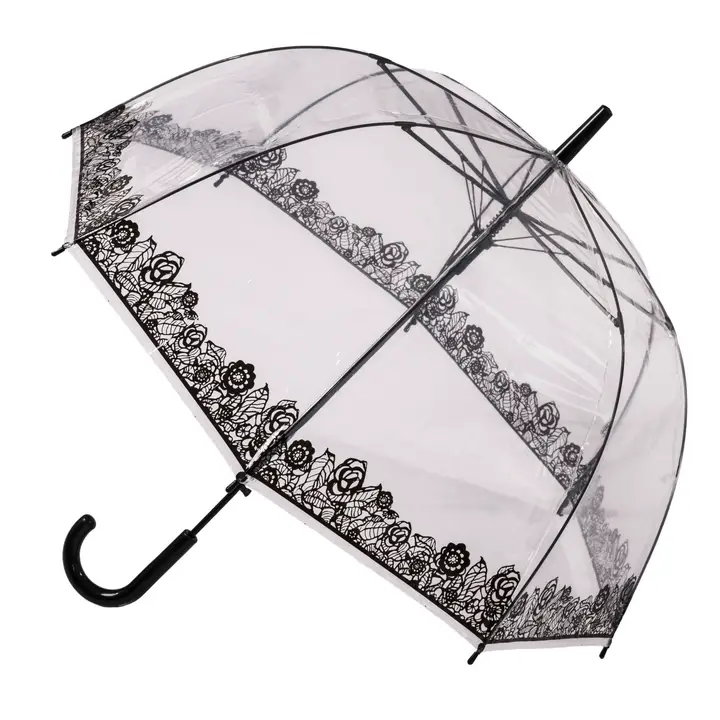 Clear Dome With Black Lace Umbrella - Heart of the Home LV