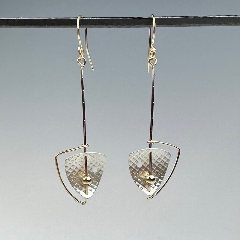 Triangle Halo Earrings - Heart of the Home Inc
