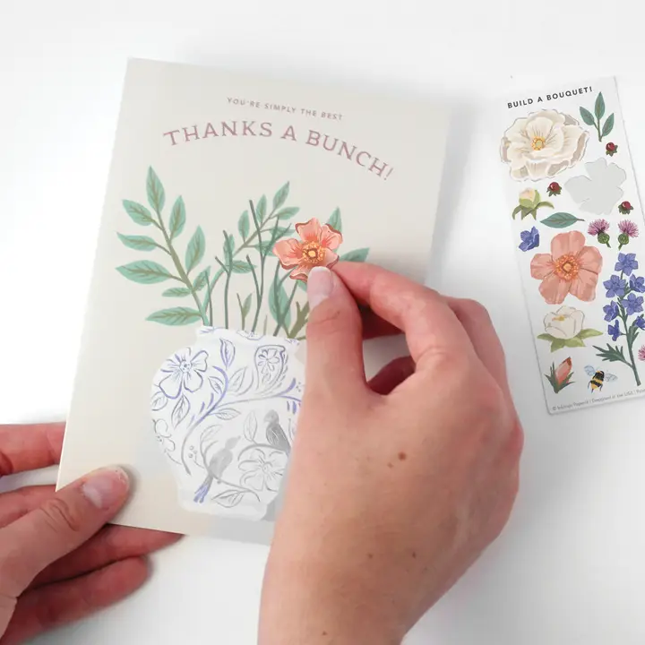 Thank You Bouquet Sticker Scene Card - Heart of the Home Inc