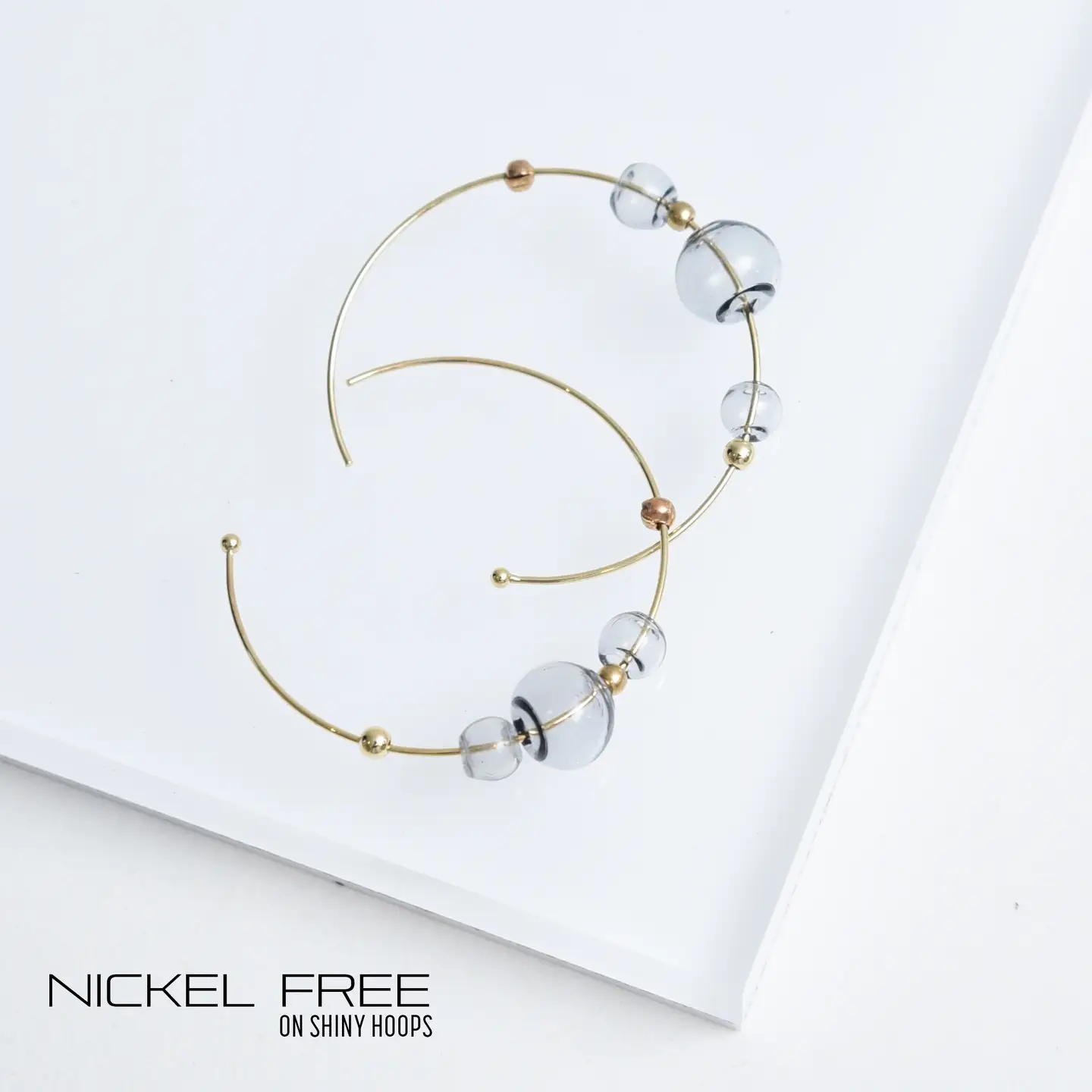 Gold & Gray Eclipse Hoop Earrings - Heart of the Home Inc