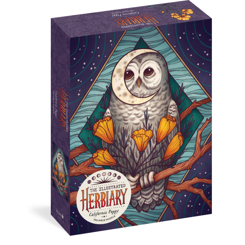 Illustrated Herbiary California Poppy Puzzle - Heart of the Home LV