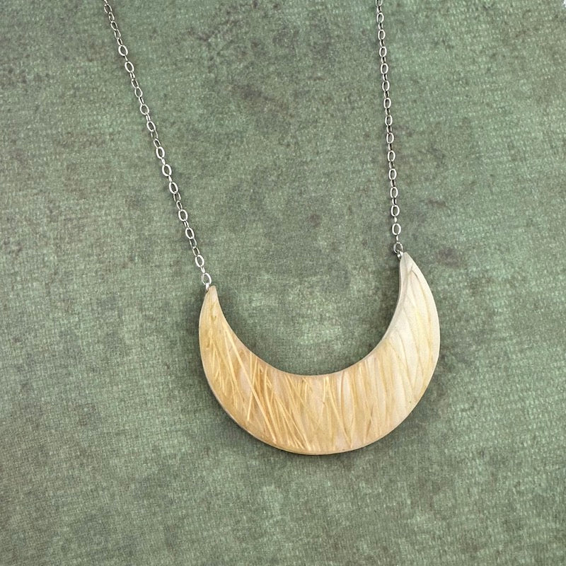 Dried Grass Crescent Moon Necklace - Heart of the Home Inc
