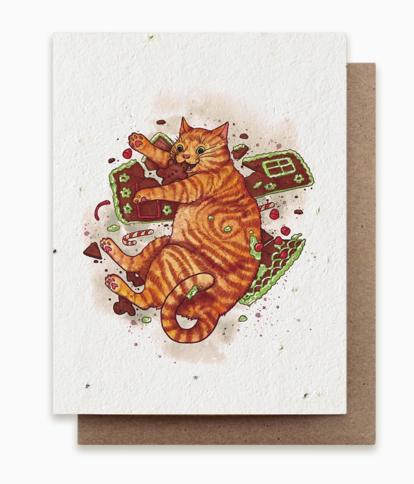 Gingerbread Cat Plantable Herb Seed Card - Heart of the Home Inc