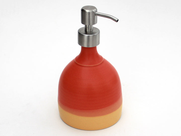 Red And Yellow Ceramic Soap Dispenser - Heart of the Home LV