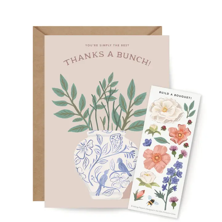 Thank You Bouquet Sticker Scene Card - Heart of the Home Inc
