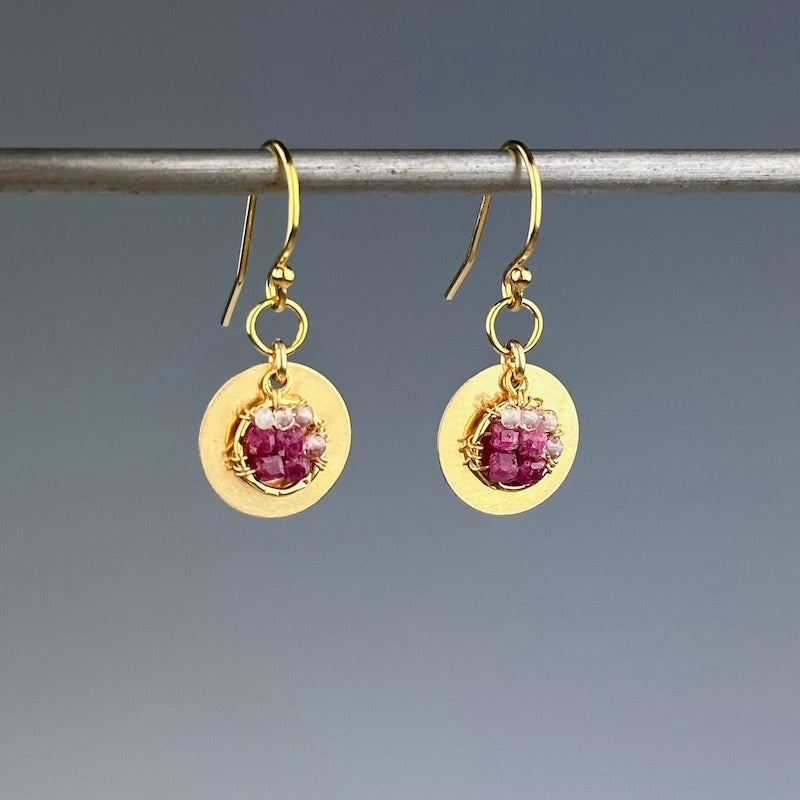 Rose Disc Earrings
