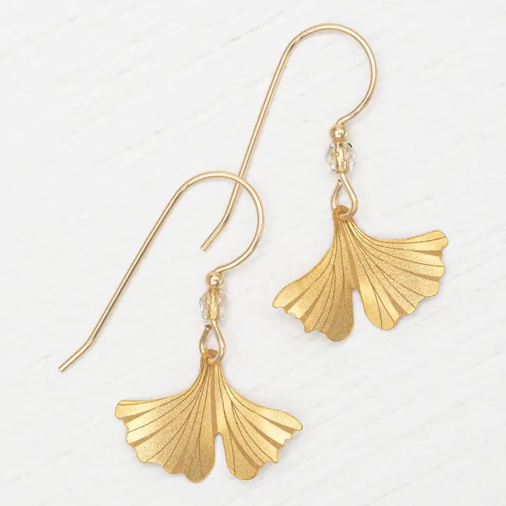 Petite Ginkgo Earrings - Heart of the Home Inc