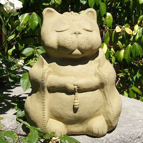 Large Stone Meditating Cat - Heart of the Home Inc