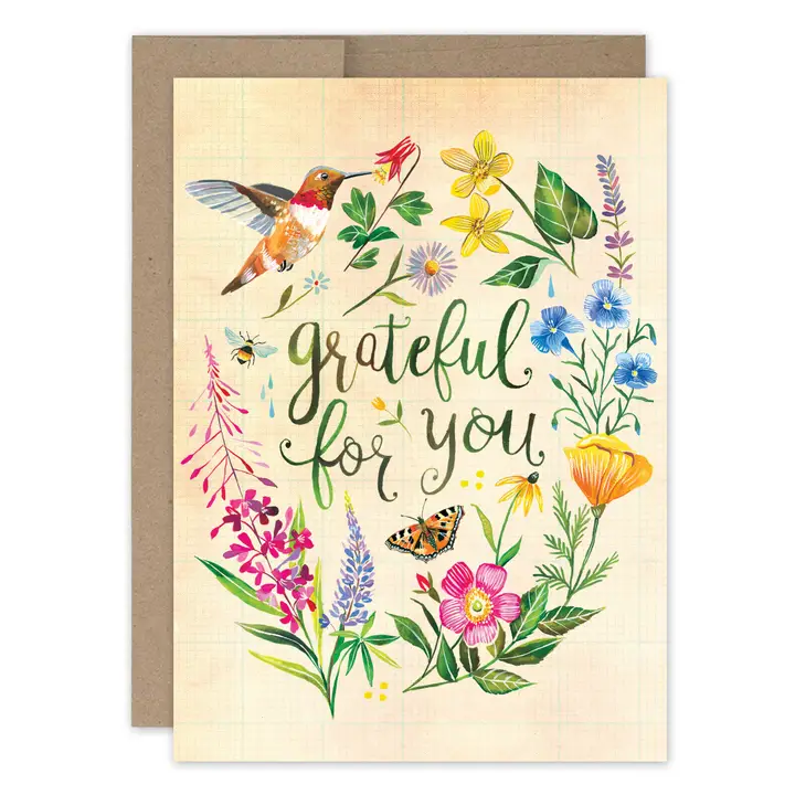 Grateful Hummingbird Thank You Card - Heart of the Home Inc