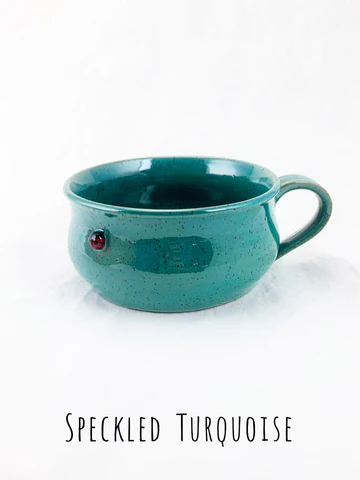 Speckled Turquoise Soup Mug - Heart of the Home Inc