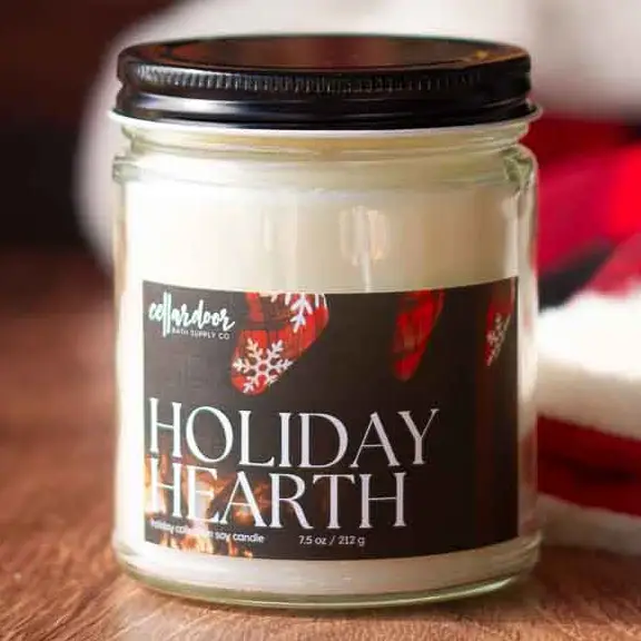 Holiday Hearth 7.5oz Jar Candle - Heart of the Home Inc