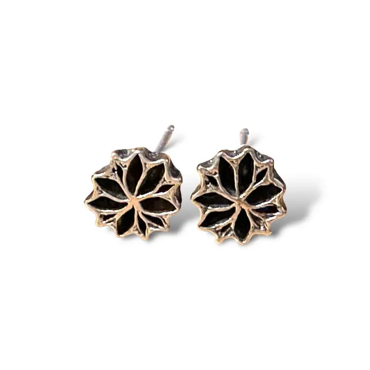 Warm Umbrella Pod Flower Stud Earrings - Heart of the Home Inc