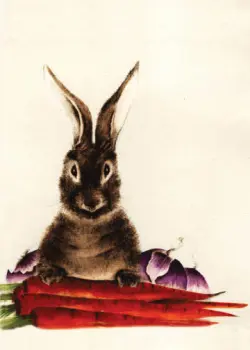 Rabbit With Carrots And Onions Card - Heart of the Home LV