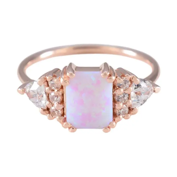 Rose Gold Pink Opal Empress Ring - Heart of the Home Inc