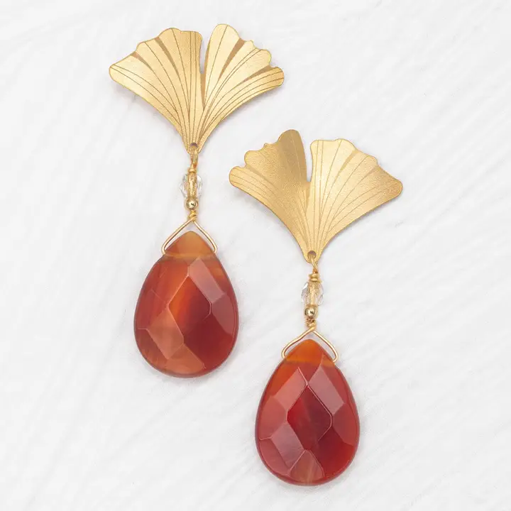 Ginkgo Gem Earrings - Heart of the Home Inc