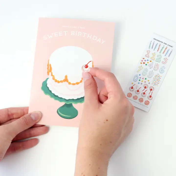 Decorate A Cake Sticker Scene Card - Heart of the Home Inc