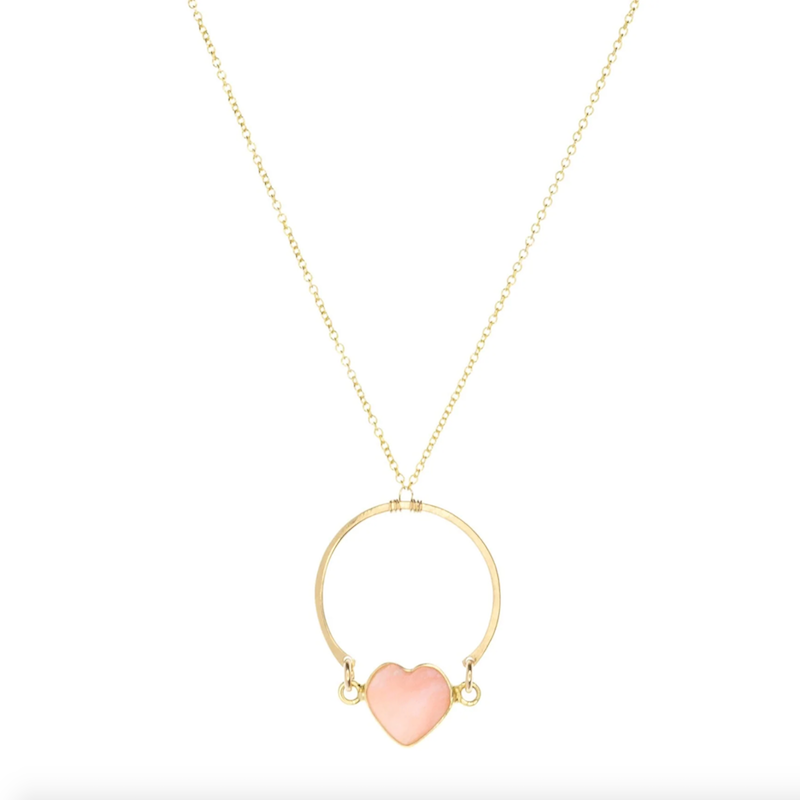 Radiant Love Necklace in Pink Opal - Heart of the Home Inc