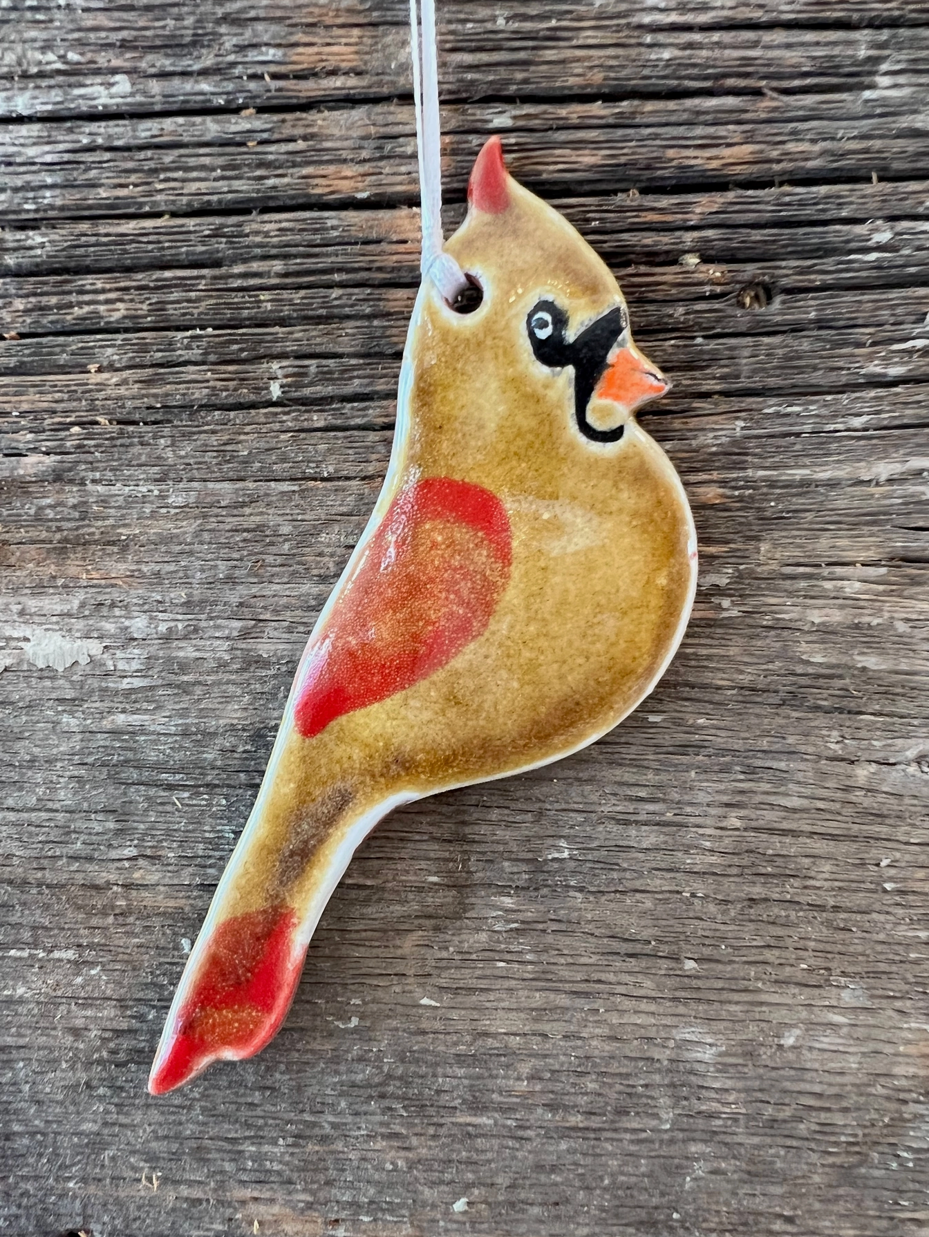 Female Cardinal Ceramic Ornament - Heart of the Home Inc