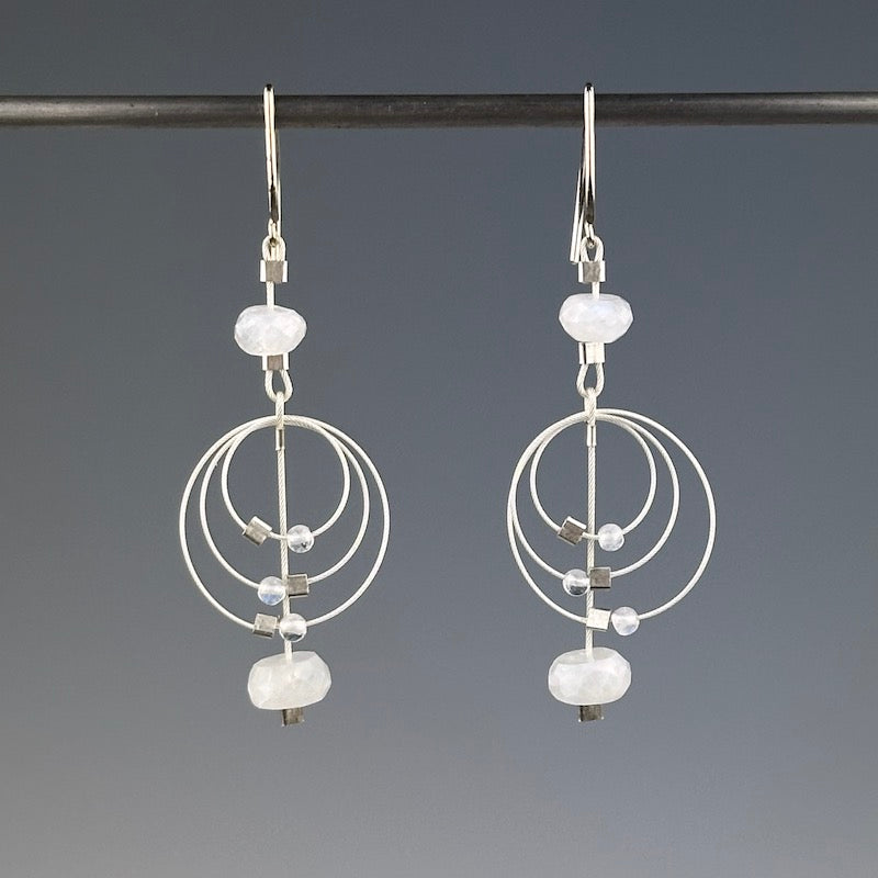 Moonstone Caviar Cluster Earrings