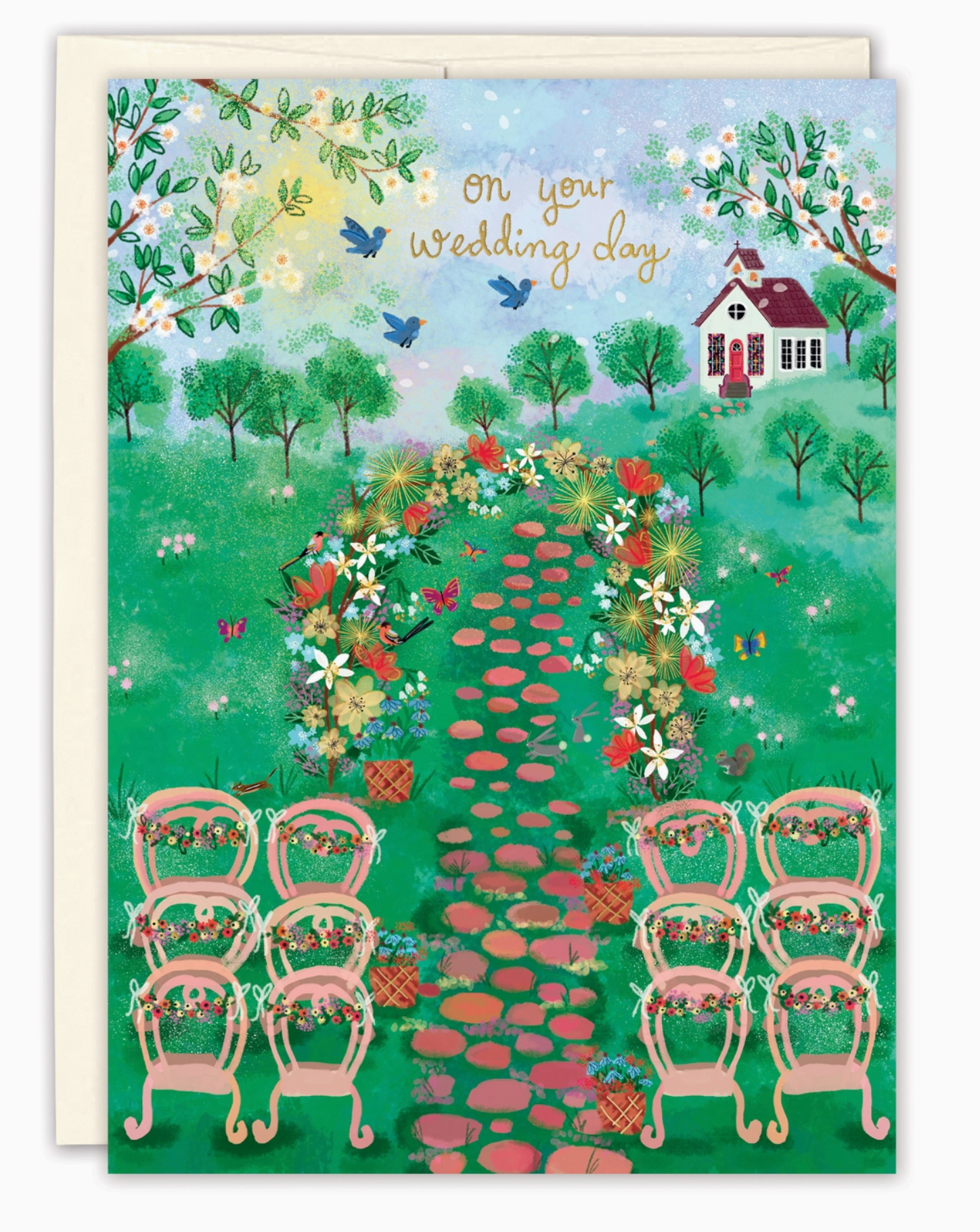 Garden Scene Wedding Card - Heart of the Home Inc