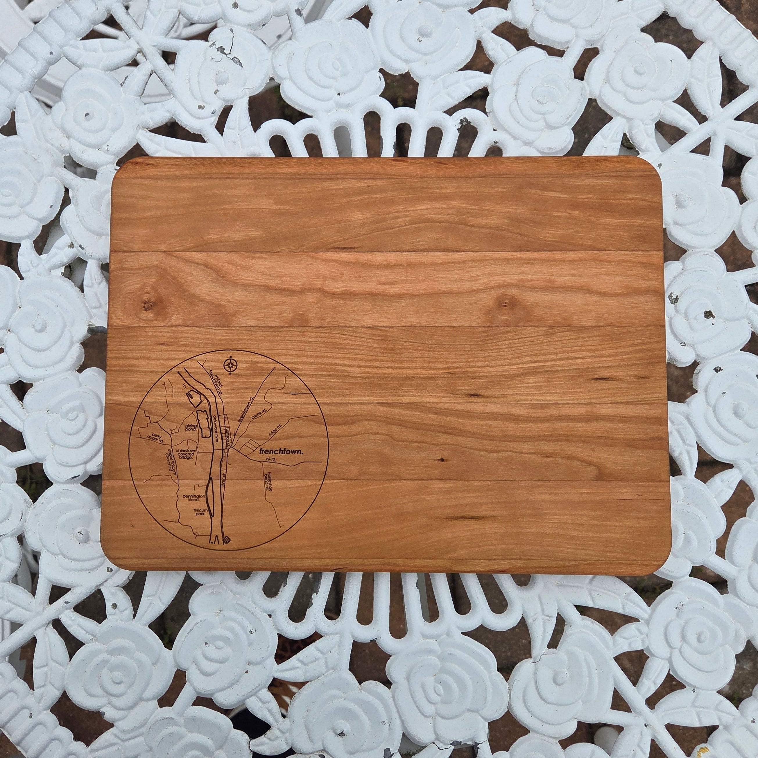 Frenchtown NJ Cutting Board - Cherry 12" x 9" - Heart of the Home Inc