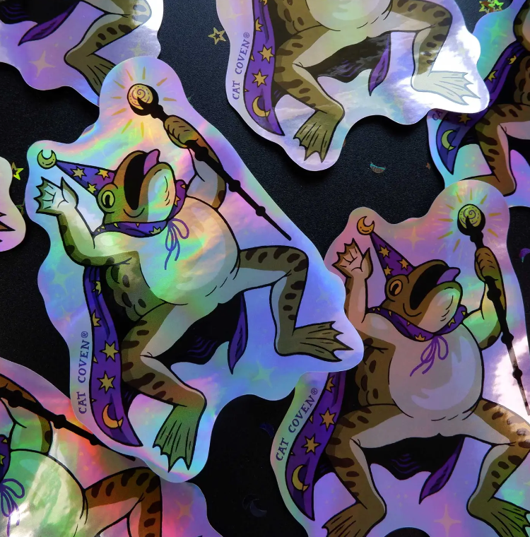 Toad Wizard Holographic Sticker - Heart of the Home Inc