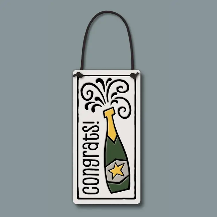 Congrats Ceramic Wine Tag - Heart of the Home Inc
