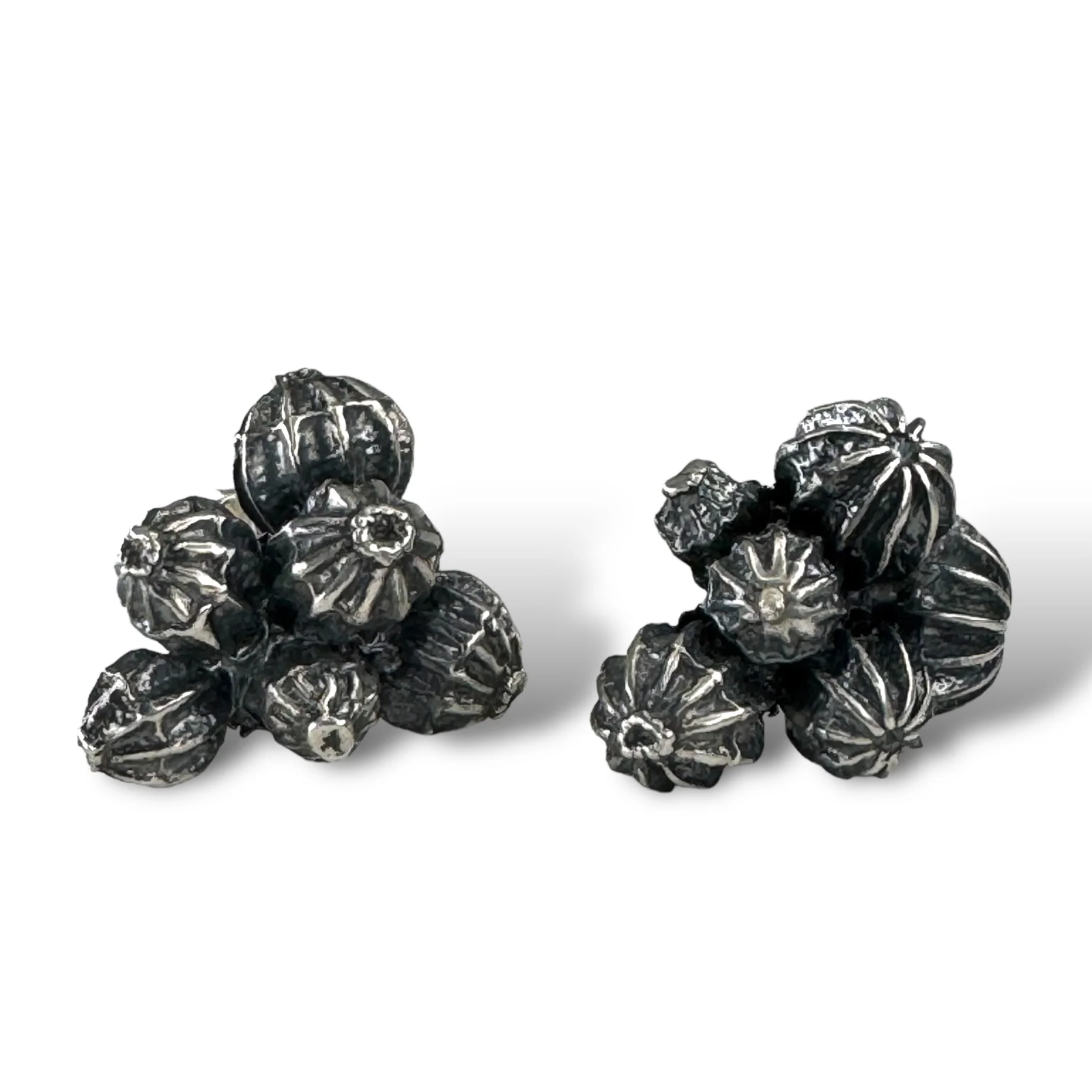 Umbrella Pod Cluster Earrings in Patina Silver - Heart of the Home Inc