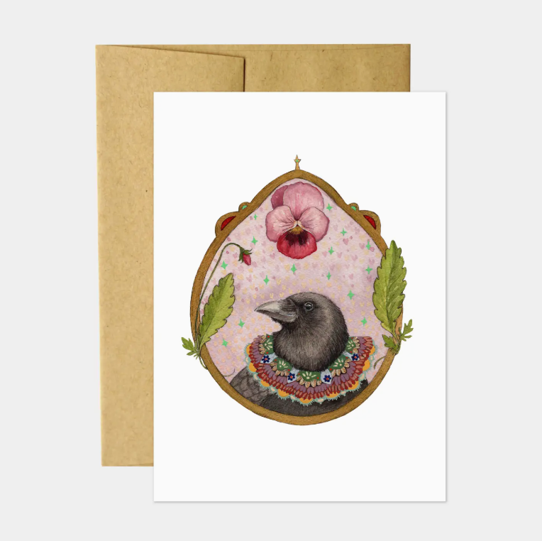 Crow of Pansies Card - Heart of the Home Inc