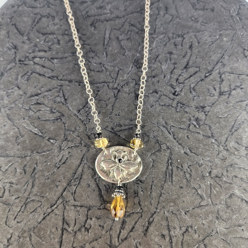 Silver Queen Bee Necklace - Heart of the Home Inc