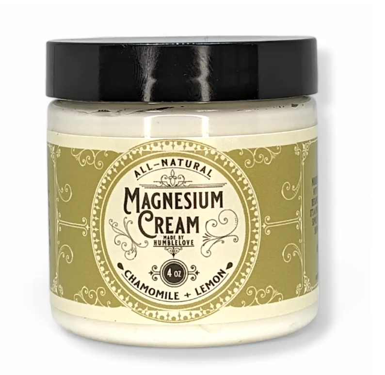 Humblelove Magnesium Cream - Chamomile + Lemon 4oz - Heart of the Home Inc