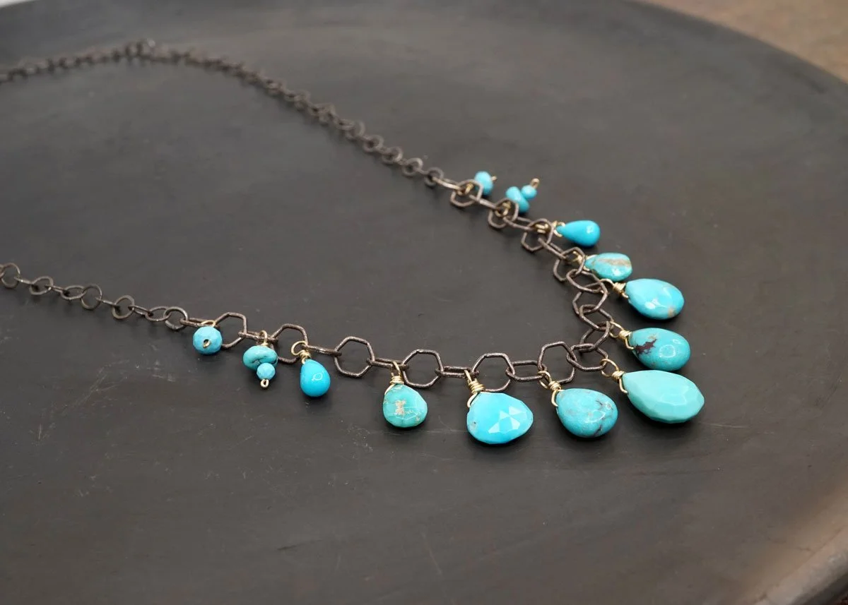 Turquoise Cascade Necklace - Heart of the Home Inc