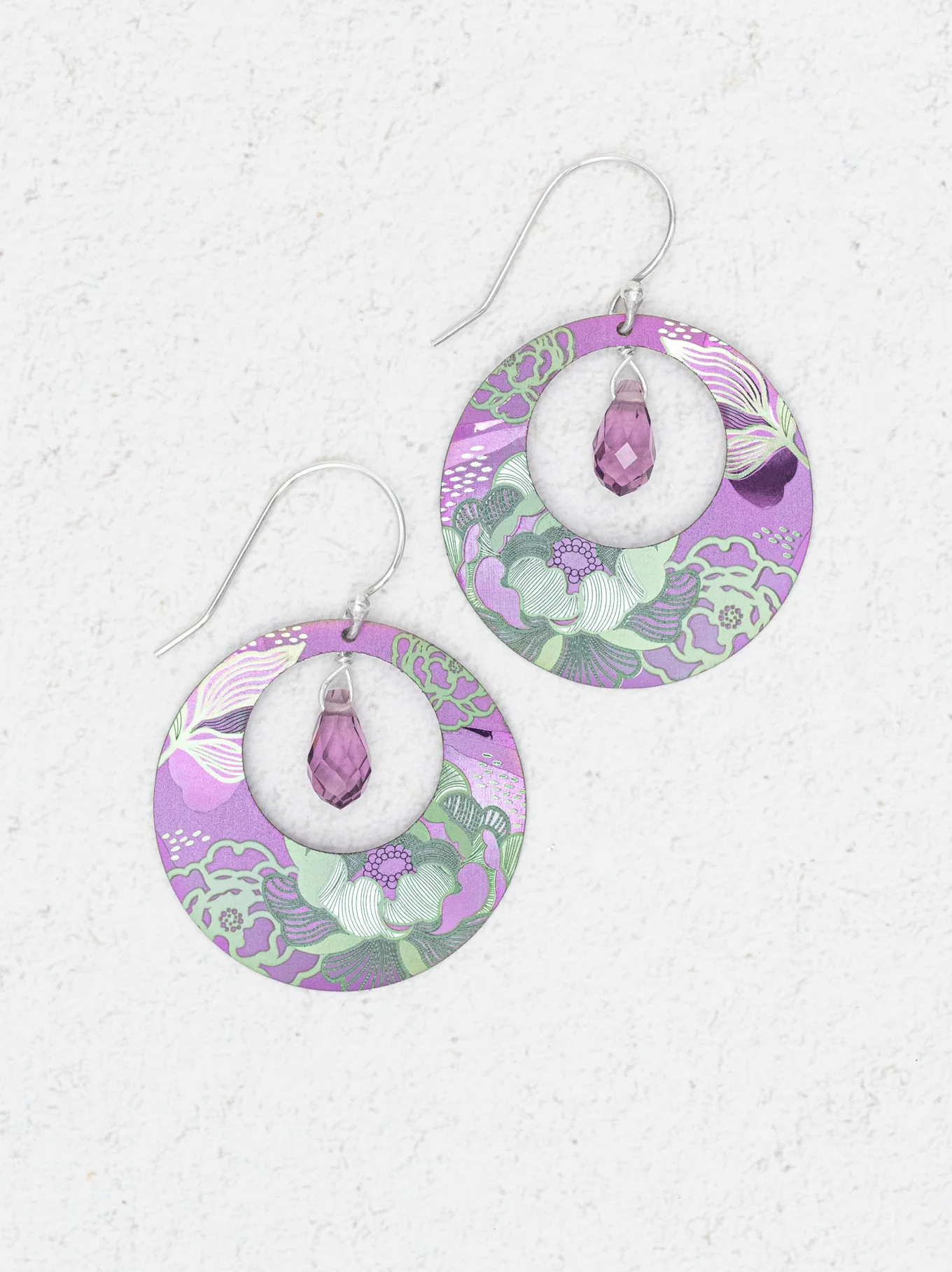 Claire Earrings in Violet - Heart of the Home Inc