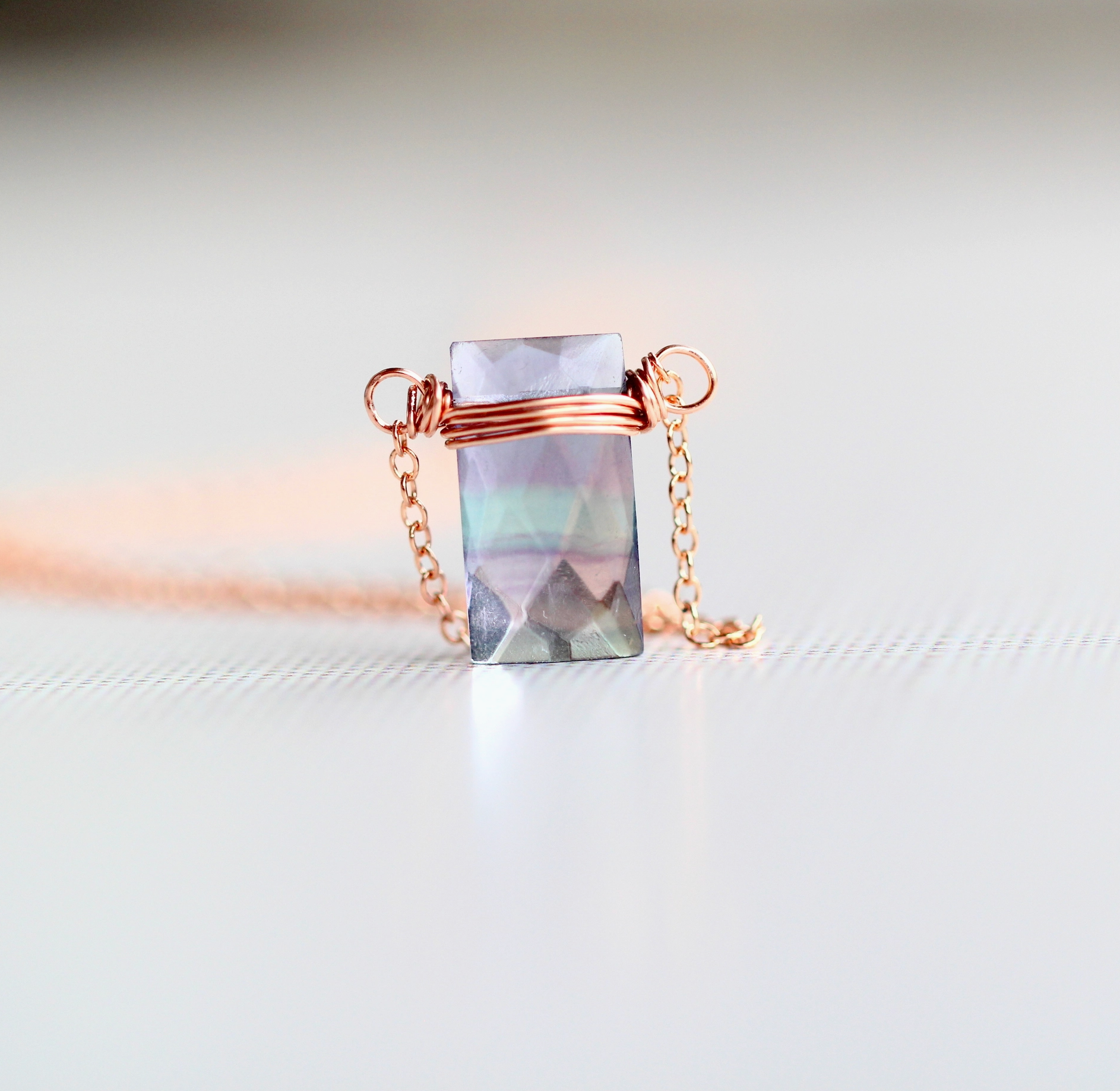 Fluorite Baguette Necklace - Heart of the Home Inc