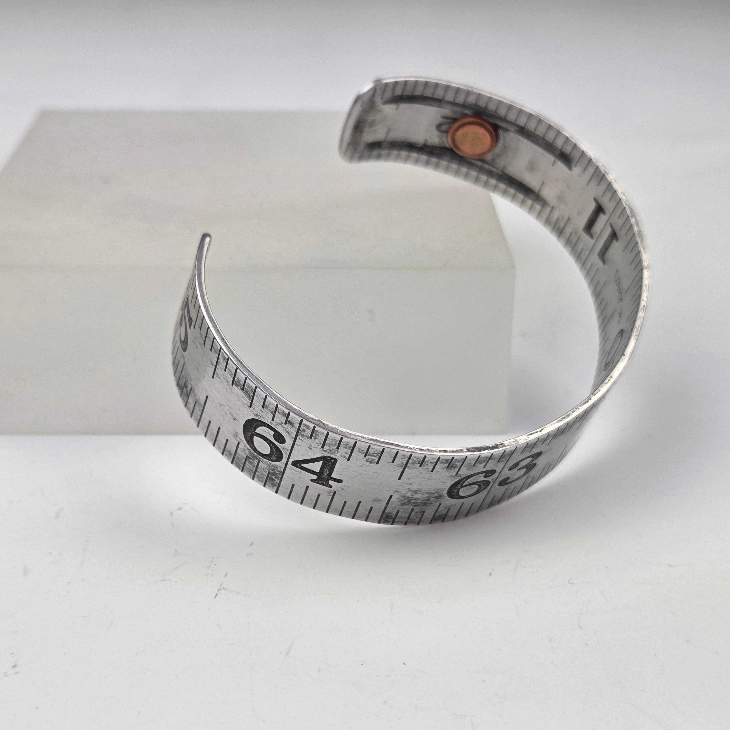 Reclaimed Ruler Cuff Bracelet - 61 to 65 - Heart of the Home Inc