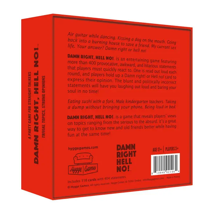 Damn Right Hell No Game - Heart of the Home Inc