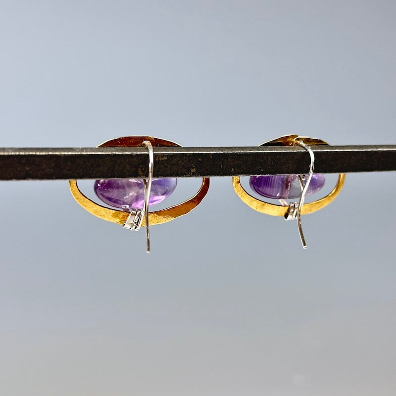 Amethyst Pebble Post Earrings - Heart of the Home Inc