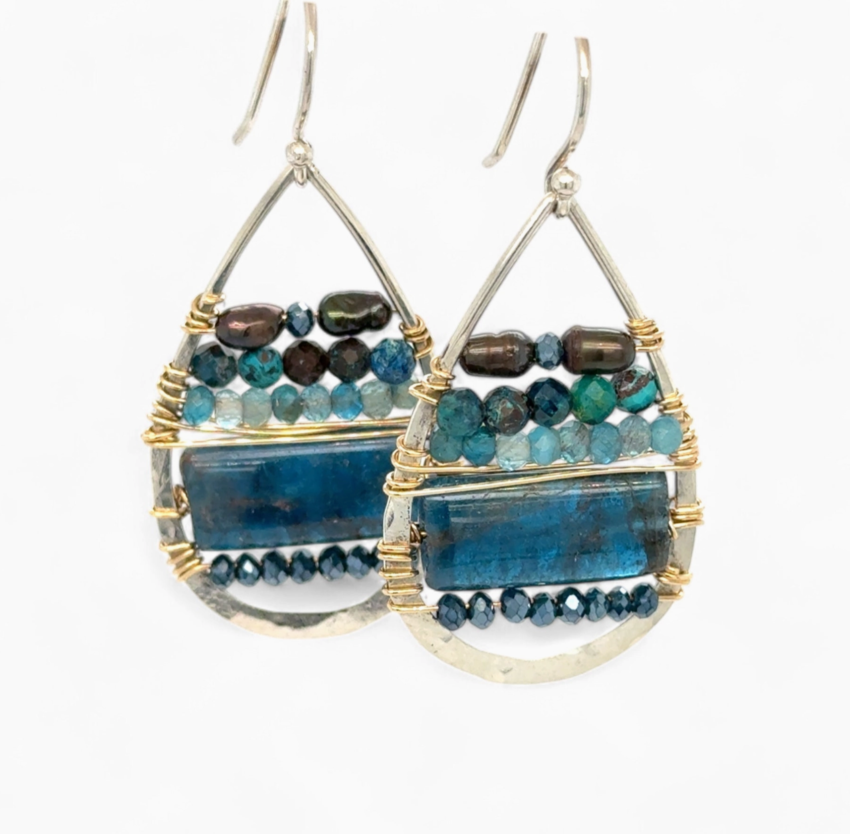 Apatite Gemstone Array Earrings - Heart of the Home Inc