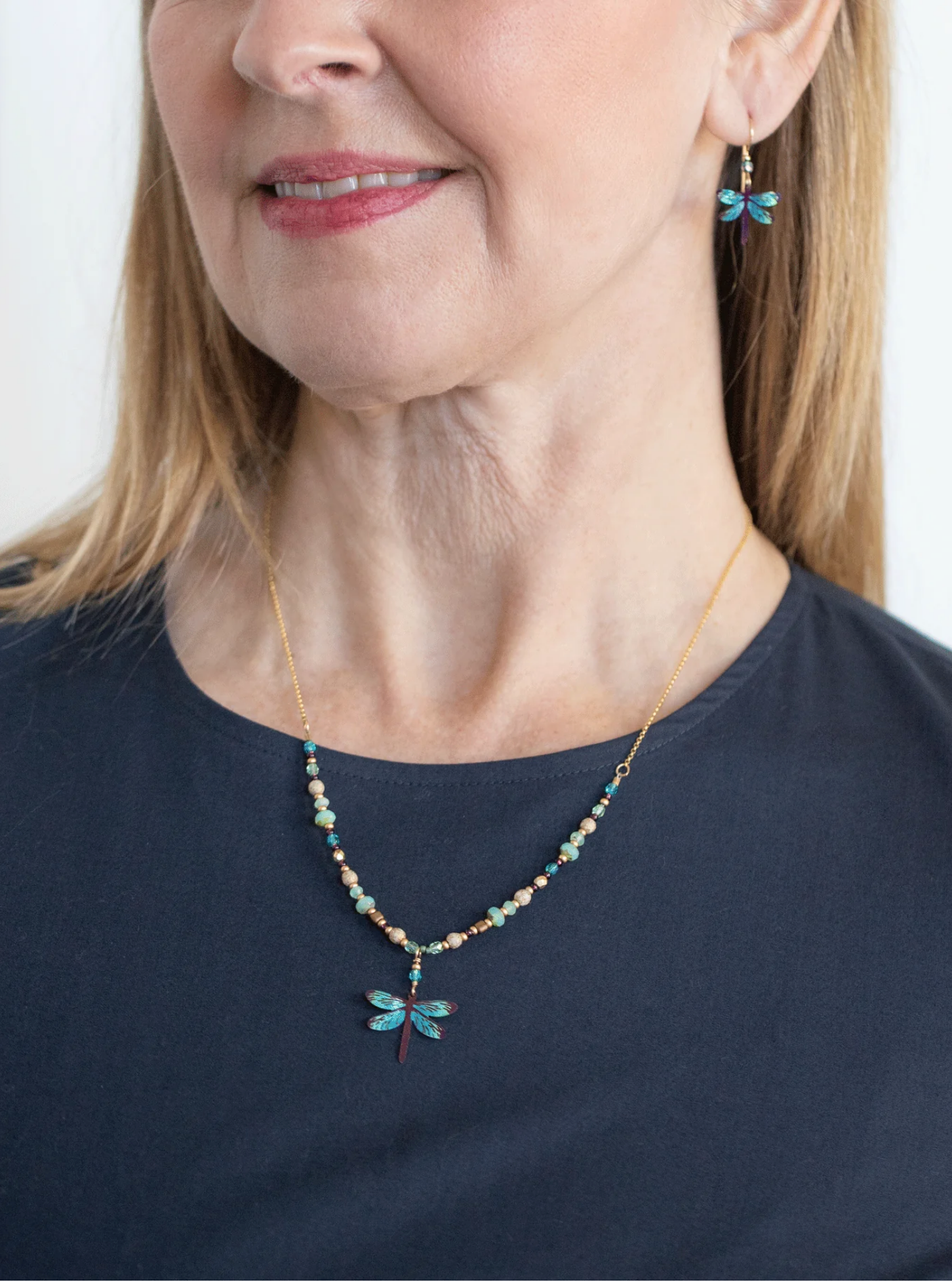 Dragonfly Dreams Earrings in Turquoise Blue - Heart of the Home LV