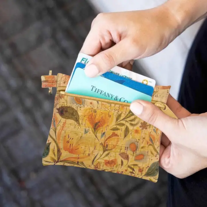 Hearts in Bloom Key Chain Cork Pouch - Heart of the Home Inc