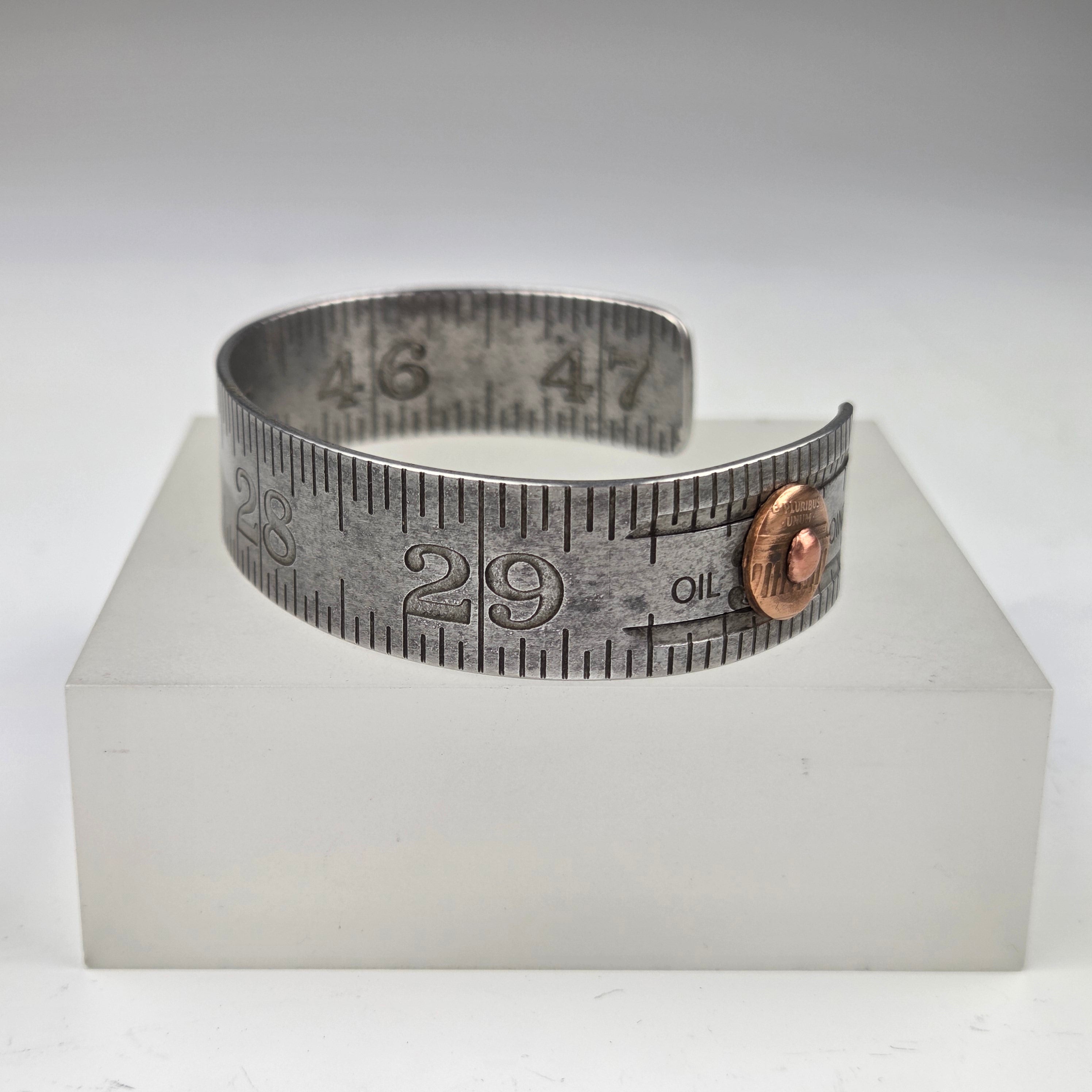 Reclaimed Ruler Cuff Bracelet - 25 to 29 - Heart of the Home Inc