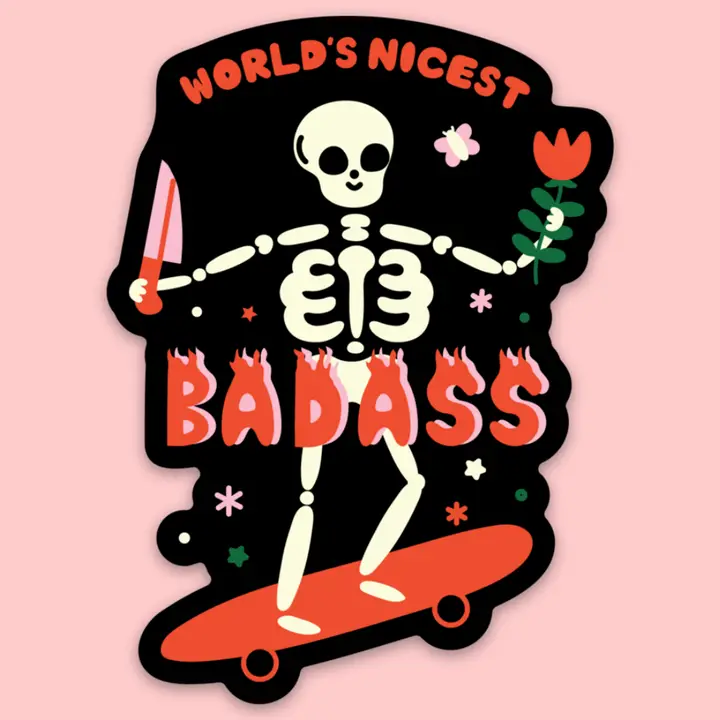 World's Nicest Badass Sticker - Heart of the Home Inc