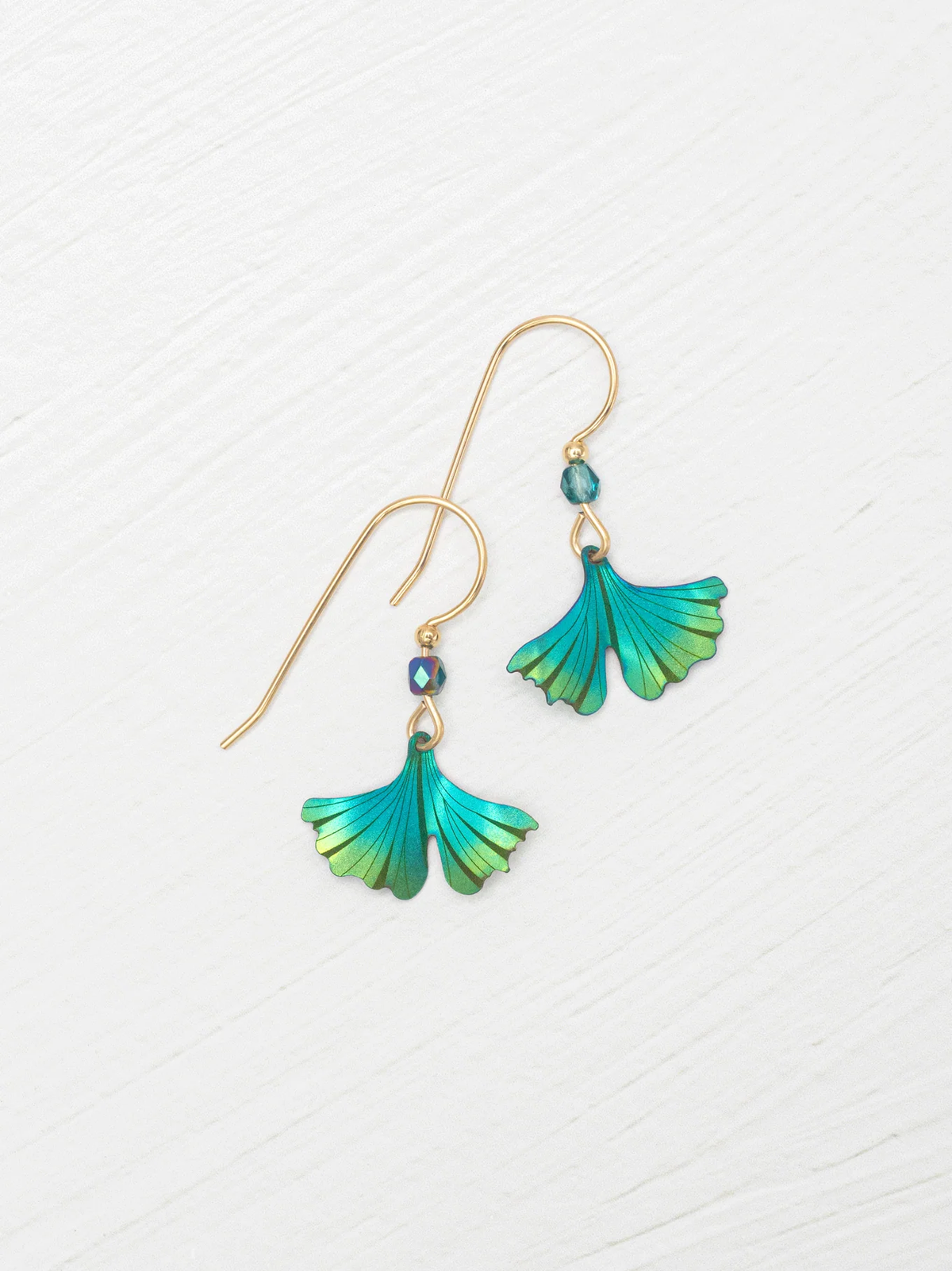 Petite Ginkgo Earrings in Teal - Heart of the Home Inc