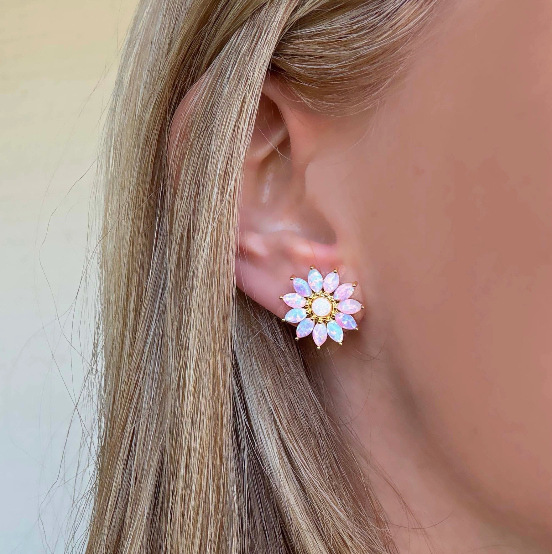 Opal Caribbean Fleur Stud Earrings - Heart of the Home Inc